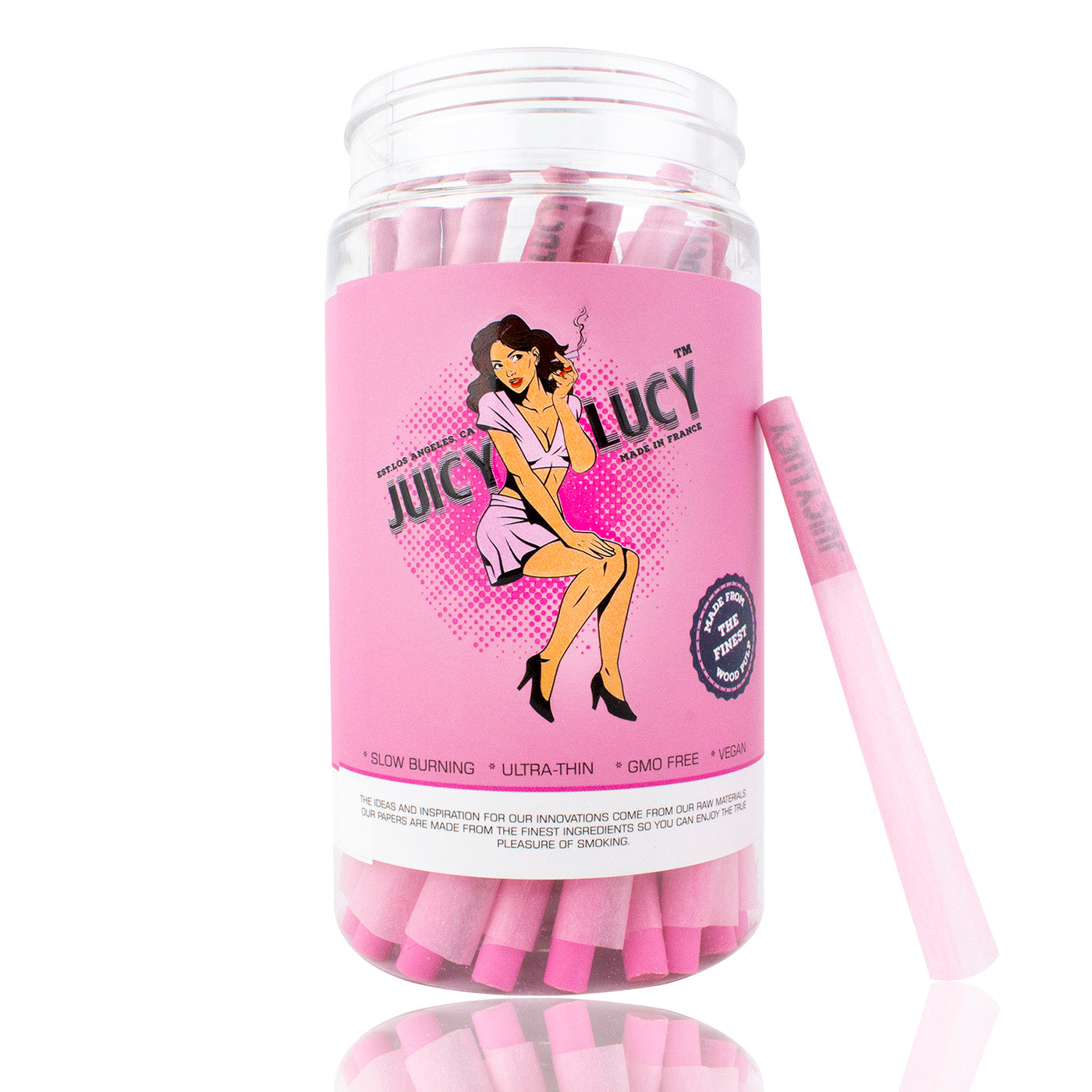 Stokes Juicy Lucy Pink Cones 1 1/4 Size (Jar 50ct)