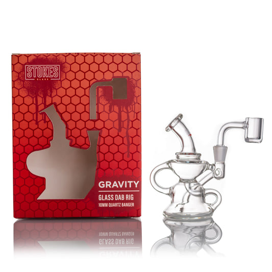 STOKES - 4.4" Gravity - 10mm banger - Glass Dab Rig