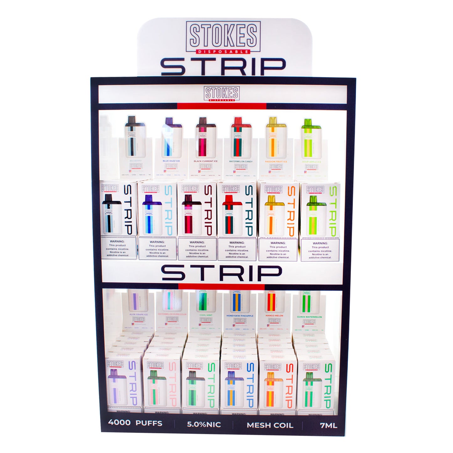 STOKES Strip Disposable Device 12 Display Box with Acrylic Display Stand - Bundle