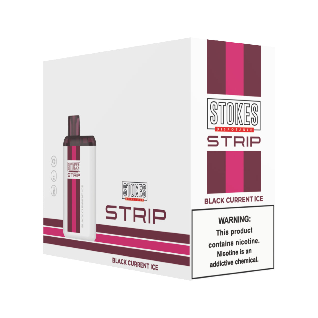 STOKES Strip - 5% Nic. (Disposable Device) - 4000 Puffs - Black Current Ice