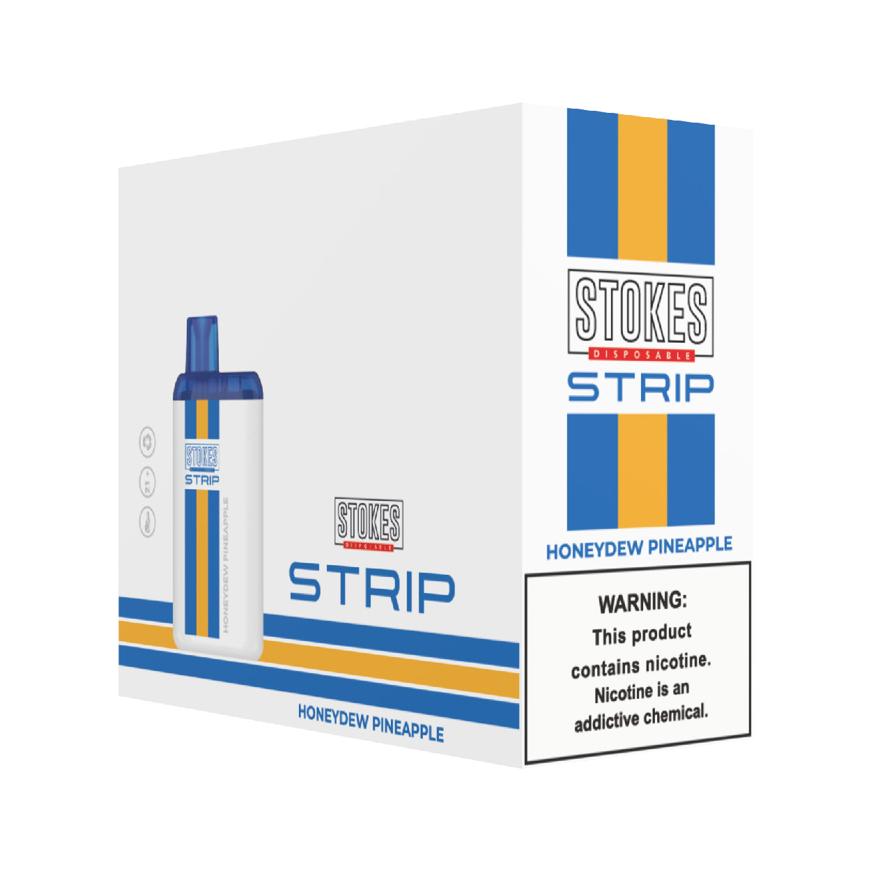 STOKES Strip - 5% Nic. (Disposable Device) - 4000 Puffs - Honey Dew Pineapple