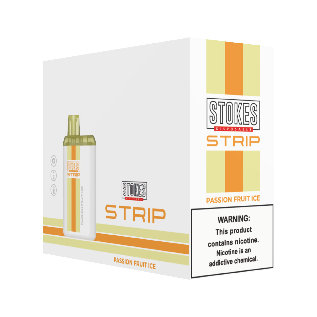 STOKES Strip - 5% Nic. (Disposable Device) - 4000 Puffs - Passion Fruit Ice