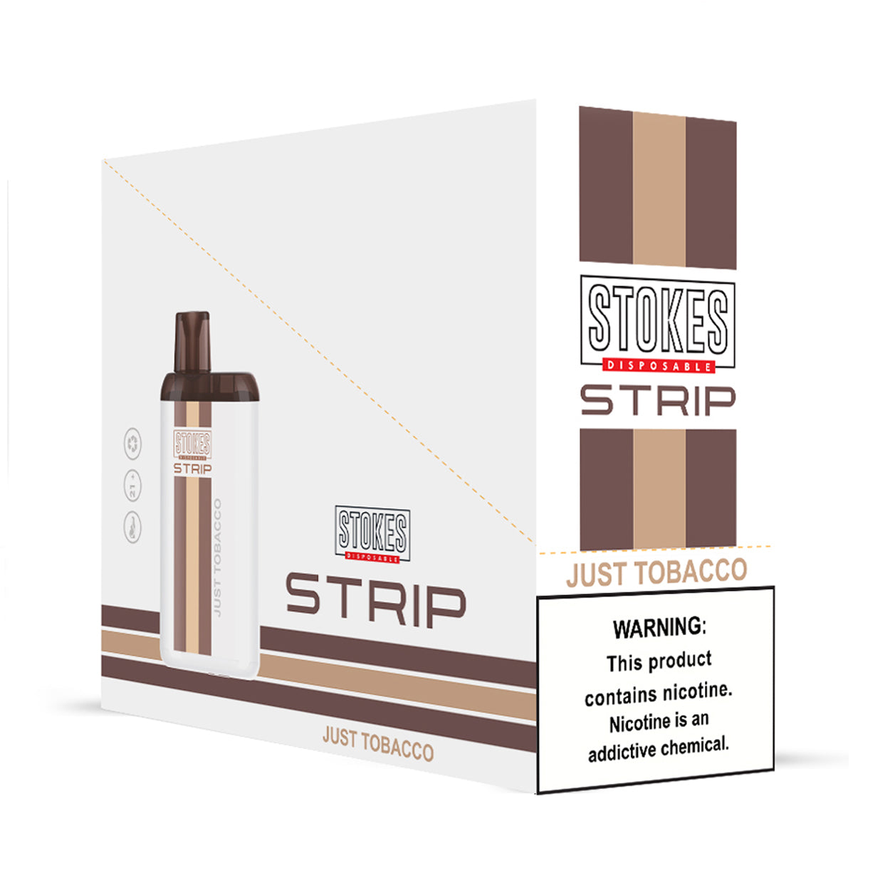 STOKES Strip - 5% Nic. (Disposable Device) - 4000 puffs - Just Tobacco
