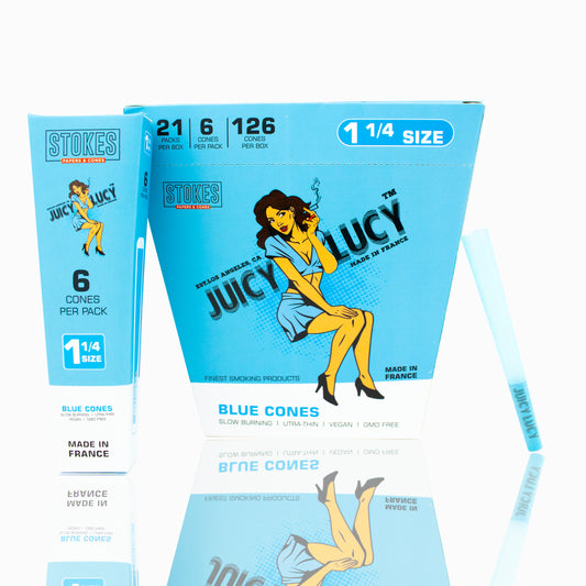 Juicy Lucy 1 1/4 Blue Cones (6per pack/21packs per box)
